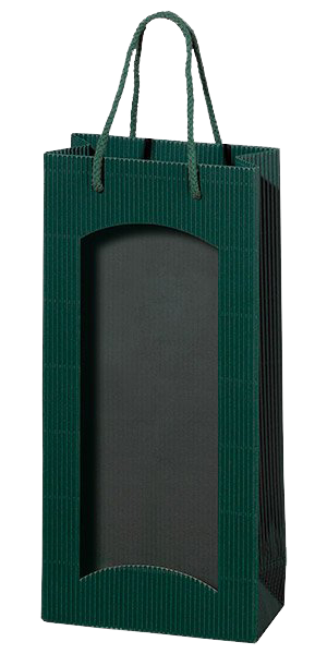 2er Papiertüte grün mit Sichtfenster TU 2605