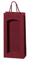 2er Papiertüte bordeaux mit Sichtfenster TU 2607